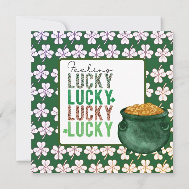 Carte de voeux de la Saint Patrick LUCKY (Devant)