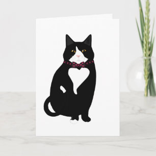 Carte de vœux de la Saint-Valentin chat