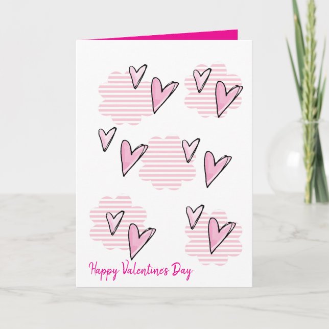 Carte de voeux de la Saint-Valentin Coeurs en band (Devant)