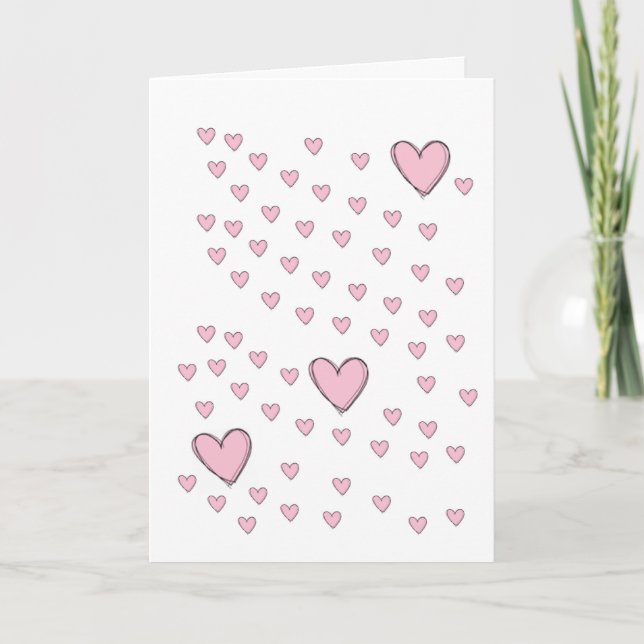 Carte de voeux de la Saint-Valentin Coeurs roses (Devant)