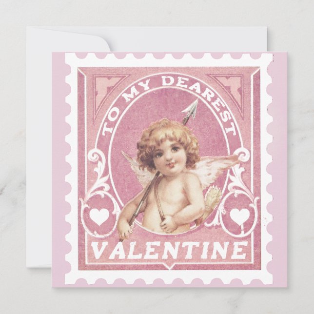 Carte de vœux de la Saint-Valentin Cupidon Rose Ti (Devant)