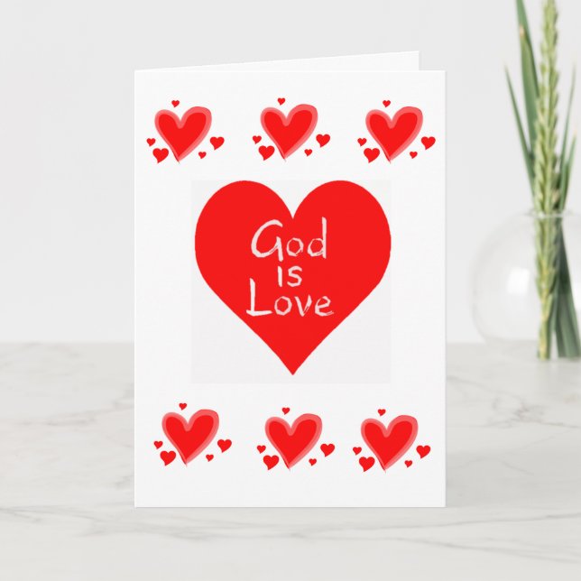 Carte de vœux de la Saint-Valentin Dieu est Amour (Devant)