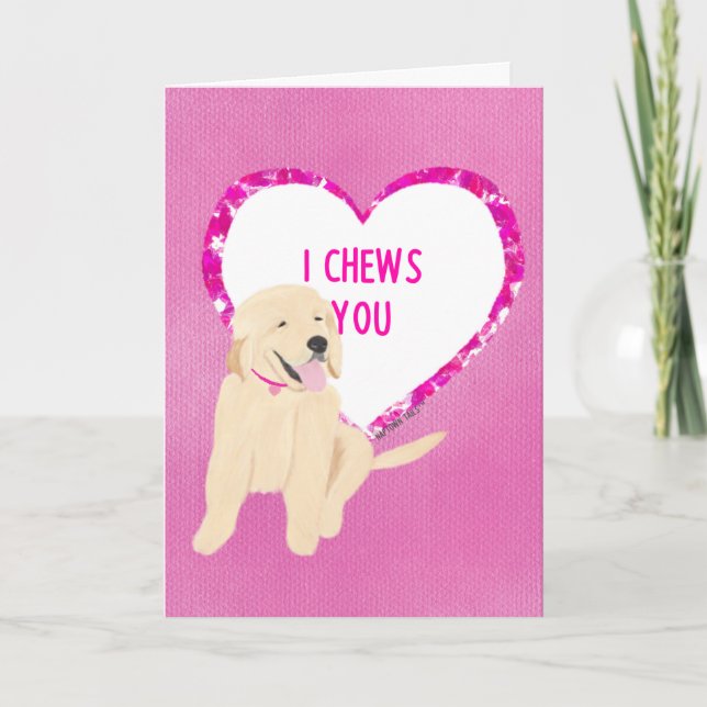 Carte de vœux de la Saint-Valentin pour chien Gold (Devant)