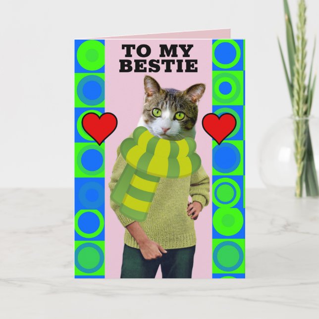 CARTE DE VOEUX DE LA SAINT-VALENTIN RÉTRO POUR MEI (Devant)