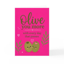 Carte de vœux de la Saint-Valentin Romantique Oliv