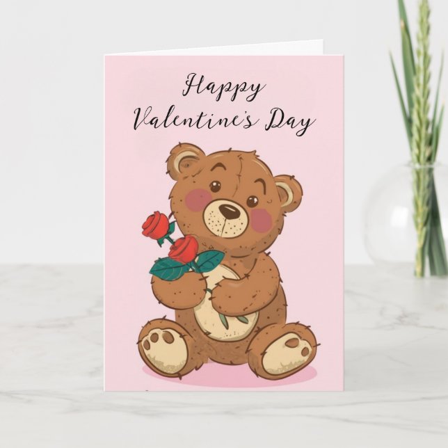 Carte de vœux de la Saint-Valentin "Teddy Bear" (Devant)