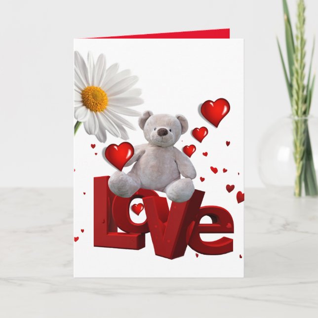 Carte de voeux de la Saint-Valentin Teddy Bear (Devant)