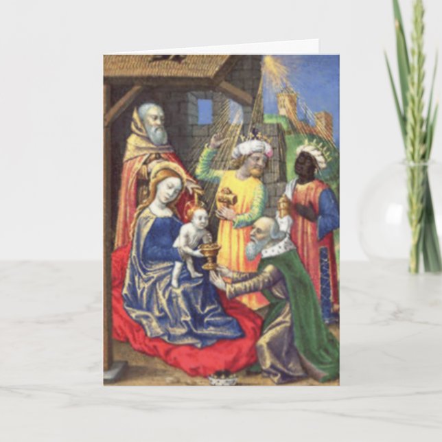 Carte de voeux de la scène de la Nativité (Devant)