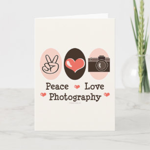 Carte de voeux de l'appareil photo Peace Love