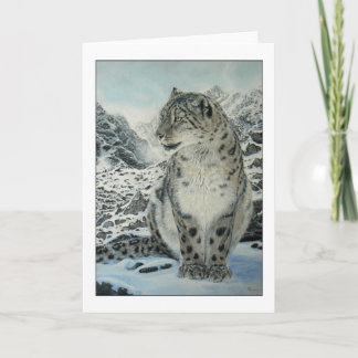 Carte de voeux de léopard du Roi neige de sommet
