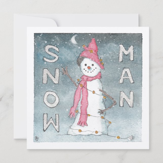 Carte de voeux de l'homme de neige (Devant)