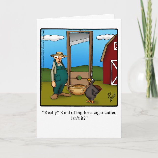 Carte de voeux de l'Humour de Thanksgiving "Cigar  (Devant)