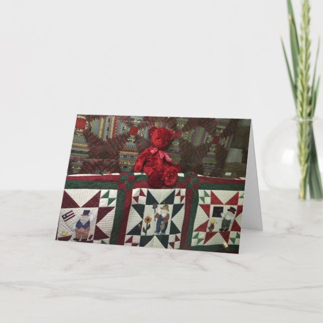 Carte de voeux de l'ours 2014c de velours de (Devant)