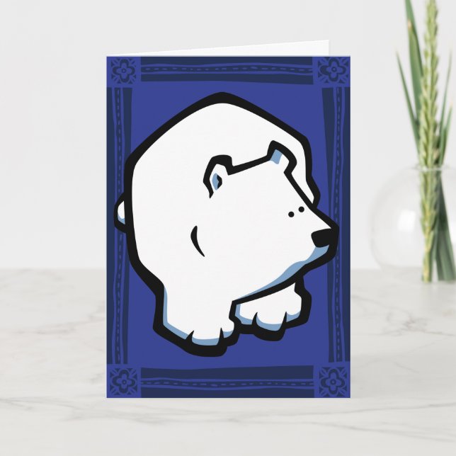 Carte de voeux de l'ours polaire sauvage (Devant)