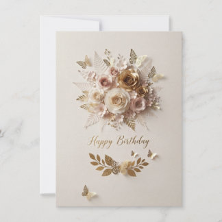 Carte de vœux de luxe florale pour anniversaire