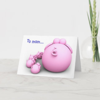 Carte de voeux de maman cochon