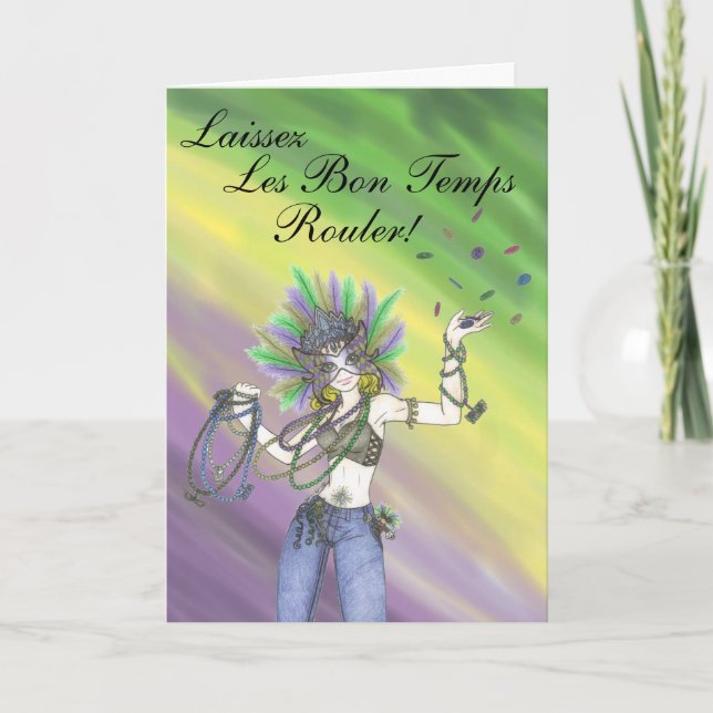 Carte de voeux de mardi gras (Devant)