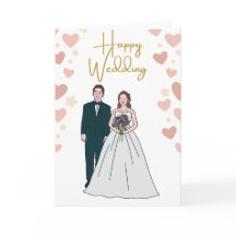 Carte de vœux de mariage élégante et heureuse – Br