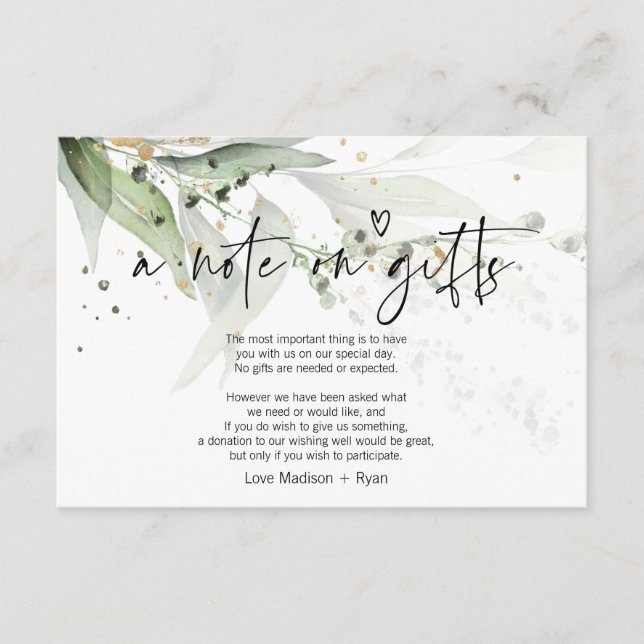 Carte de voeux de mariage Eucalyptus Wishing Well (Devant)