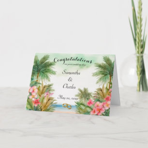 Carte de voeux de Mariage personnalisée Tropical
