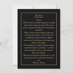 Carte de voeux de mariage simple monogramme noir o
