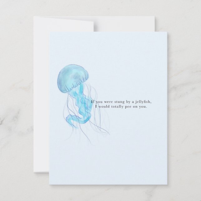 Carte de voeux de méduse mignonne et drôle (Devant)