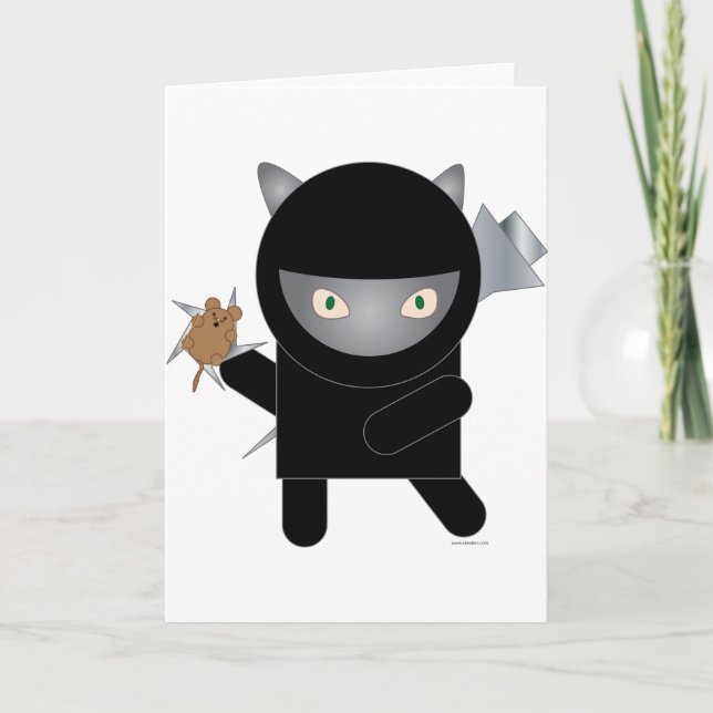 carte de voeux de minou de ninja (Devant)