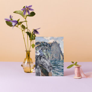Carte de vœux de Monet Cliff of Aval & Black Horse