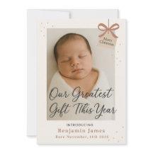 Carte de vœux de naissance de bébé Our Greatest Gi