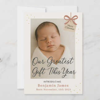 Carte de vœux de naissance de bébé Our Greatest Gi
