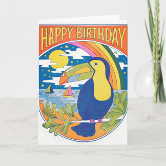 Carte de vœux de naissance Toucan Nights Letterpre