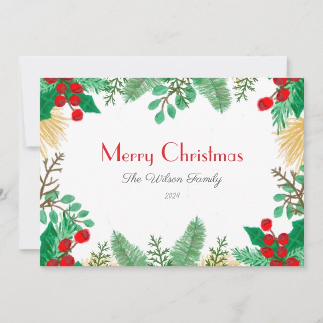 Carte de voeux de Noël 2024 pour famille, amis (Devant)