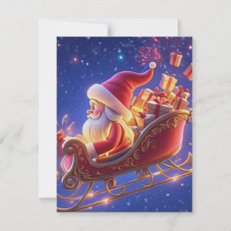 Carte de vœux de Noël 3D du Père Noël – Festive H