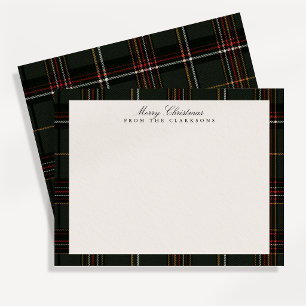 Carte de vœux de Noël à carreaux foncés classiques