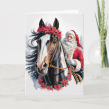 Carte de vœux de Noël à cheval