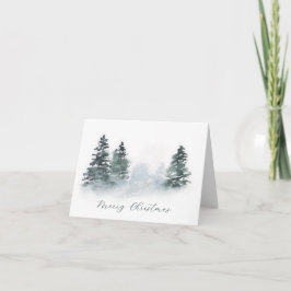 Carte de vœux de Noël à l'aquarelle Evergreens