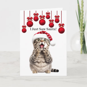 Carte de voeux de Noël adorable chat