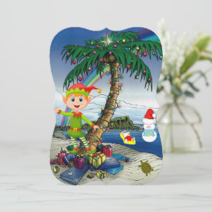 Carte de voeux de Noël Appartement, Beach Père Noë