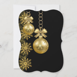 Carte de voeux de Noël Appartement, Boules d'or