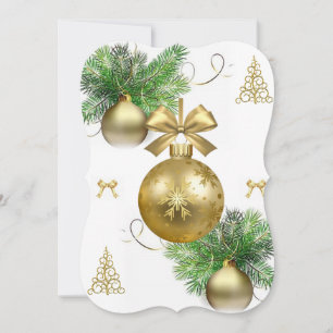 Carte de voeux de Noël Appartement, Boules d'or