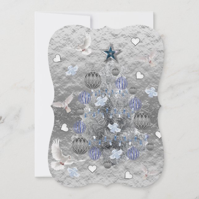 Carte de voeux de Noël Appartement, Doses Blanches (Devant)