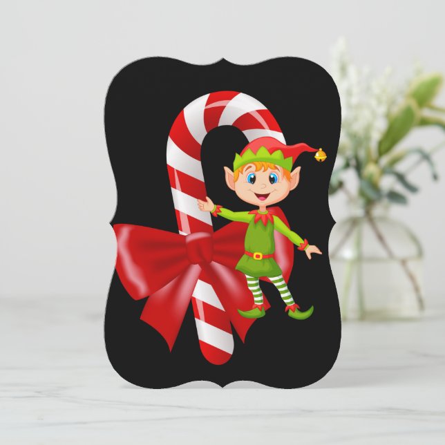 Carte de voeux de Noël Appartement, Elf (Debout devant)