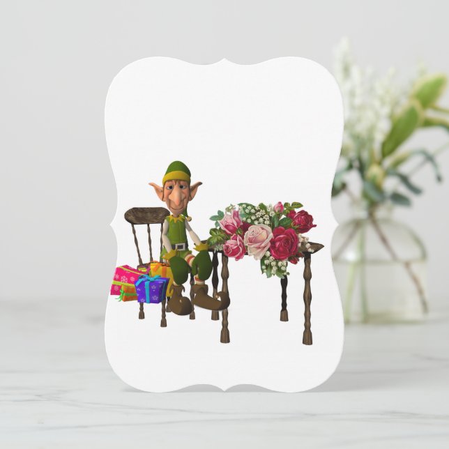 Carte de voeux de Noël Appartement, Elf (Debout devant)