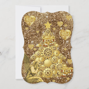 Carte de voeux de Noël Appartement, Gold Angel