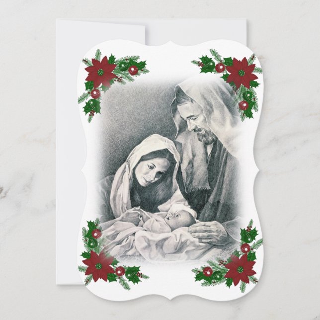 Carte de voeux de Noël Appartement, Jésus Christ (Devant)