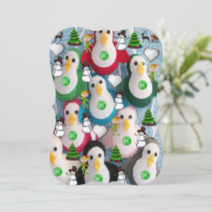 Carte de voeux de Noël Appartement, Penguin