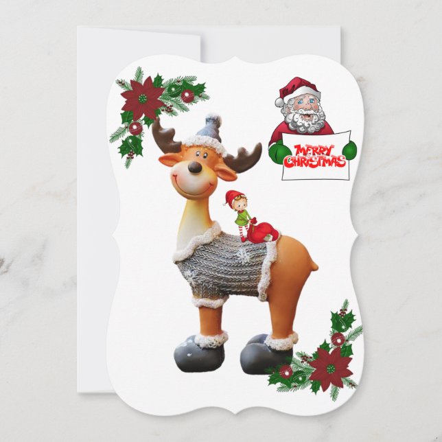 Carte de voeux de Noël Appartement, Reindeer (Devant)