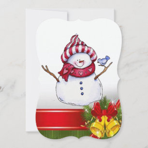 Carte de voeux de Noël Appartement, Snowman