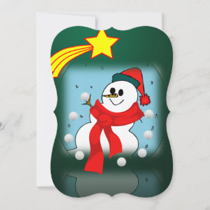 Carte de voeux de Noël Appartement, Snowman