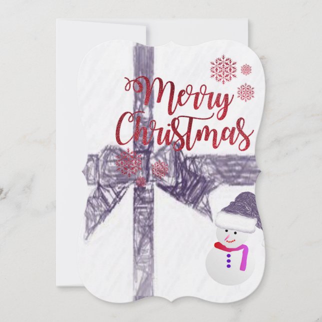 Carte de voeux de Noël Appartement, Snowman (Devant)